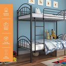 Convertible Metal Bunk Bed Frame with Removable Ladder & Guard Rail childrensterritory