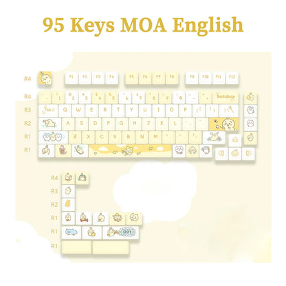 Dessert Cat Theme 95 Keycaps Kit for Mechanical Keyboard childrensterritory