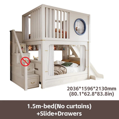 Solid Wooden Multifunctional Kids Bunk Beds with Ladder childrensterritory