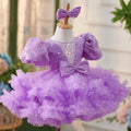 Organza Fluffy Red Sequined Baby/Kids Girl Dress for Photoshoot