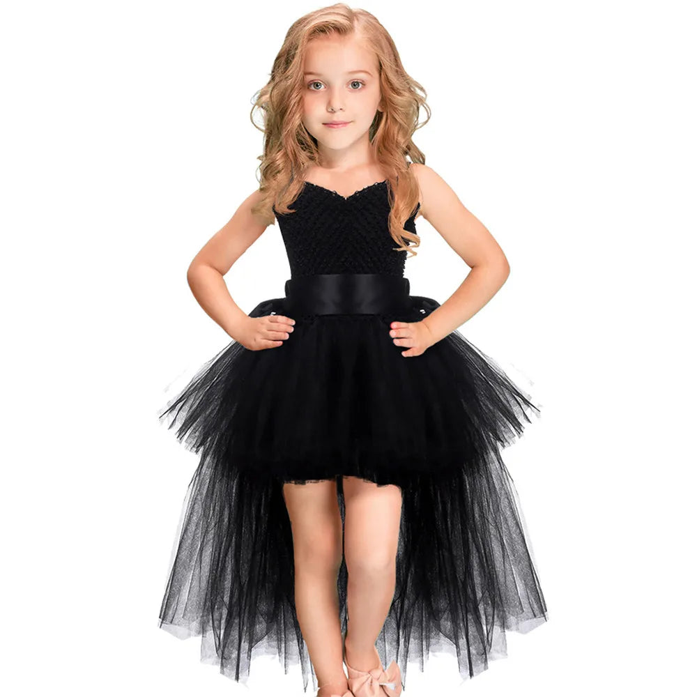 Kids Girls V-neck Evening Birthday Party Tulle Dresses childrensterritory