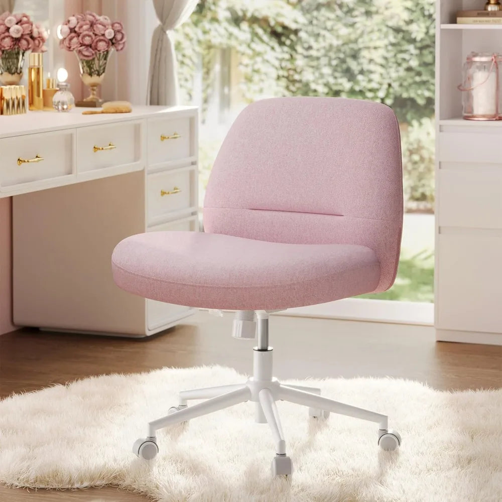Armless Wide Cross Chair with Wheels for Home Office childrensterritory