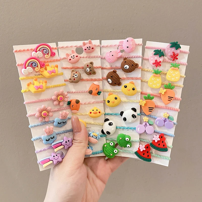 Girls 50PCS/Lot Lovely Rubber Ponytail Holder/Hair Accessories