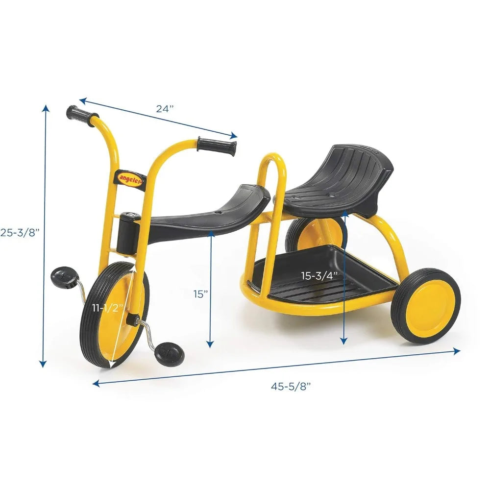 Kids Tricycle with Rubber Wheels in Yellow/Black Color childrensterritory