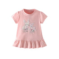 Butterflies Embroidery Design Summer Cotton T- Shirts For Girls childrensterritory
