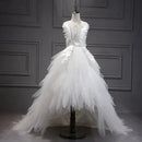 Chic Crystal Swan Pageant Dress for Girls with Trailing childrensterritory
