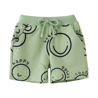 Cartoon Print Summer Drawstring Shorts For Boys Girls childrensterritory