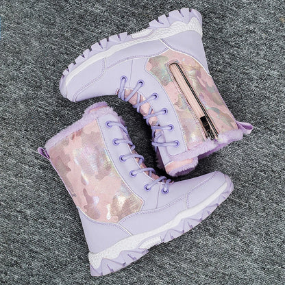 Elegant Waterproof Kids Girls Warm Snow Boots