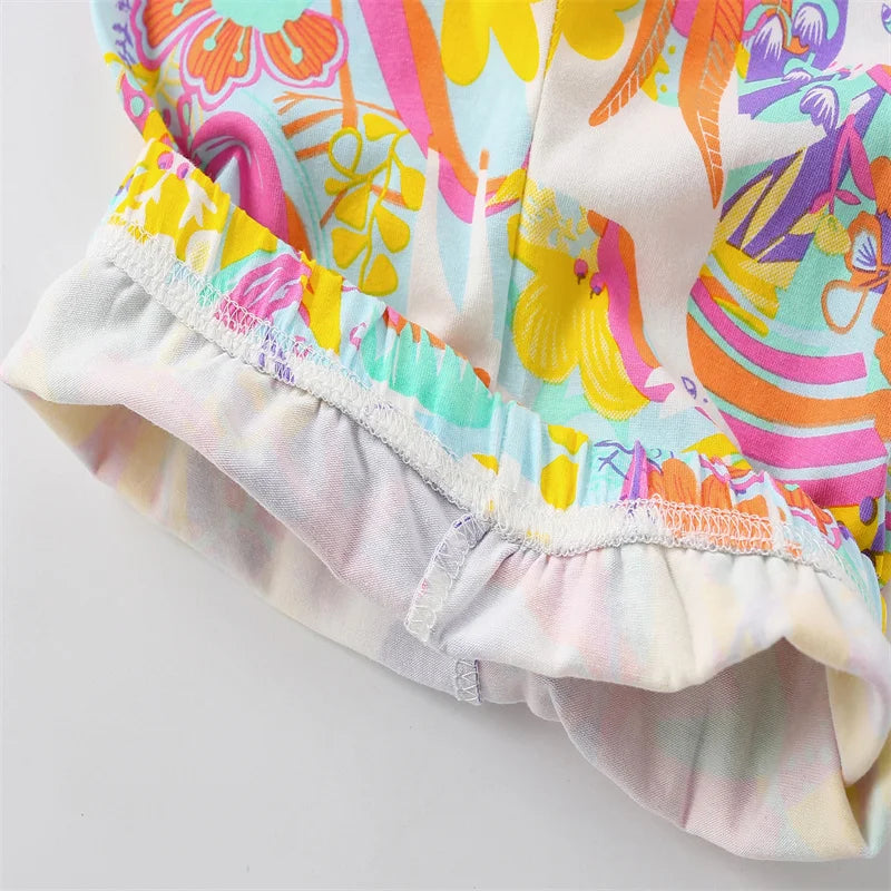 Kids Girls 2 Pcs Top + Legging Summer Outfits childrensterritory