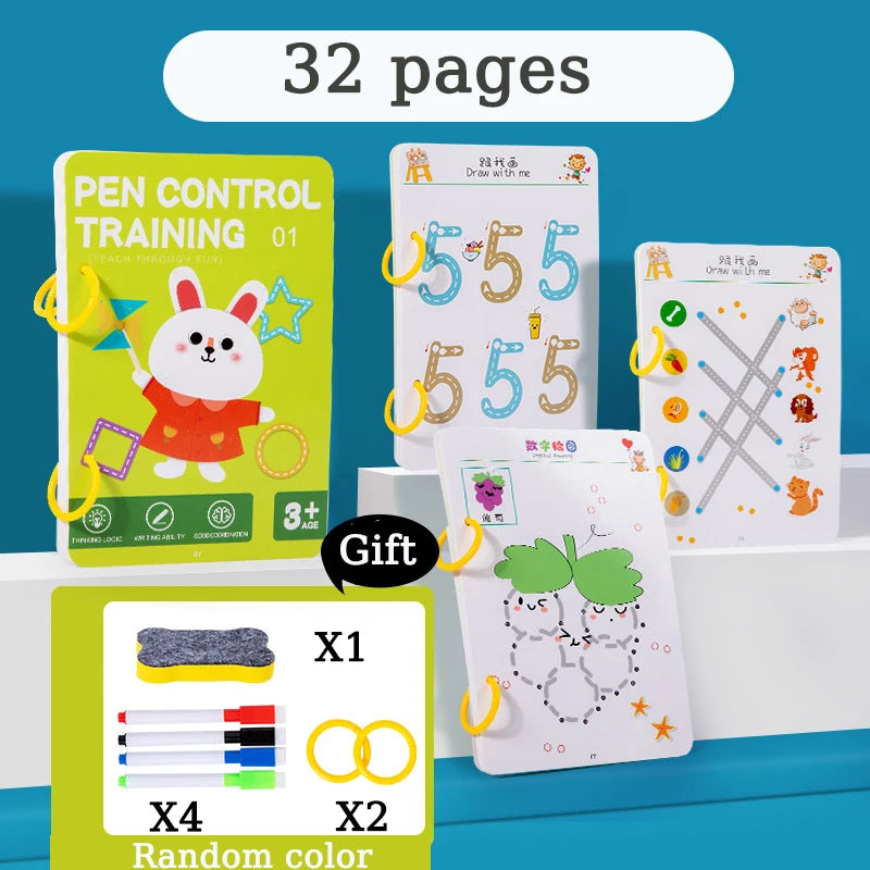 Reusable Magical Tracing Education/Training Book for Toddlers childrensterritory