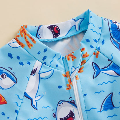 Baby/Kids Cartoon Shark Print Swimsuit for Girl Boy childrensterritory