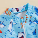 Baby/Kids Cartoon Shark Print Swimsuit for Girl Boy childrensterritory