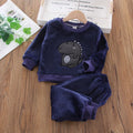 Girls Cartoon Design Long Sleeves Warm Clothing Set childrensterritory