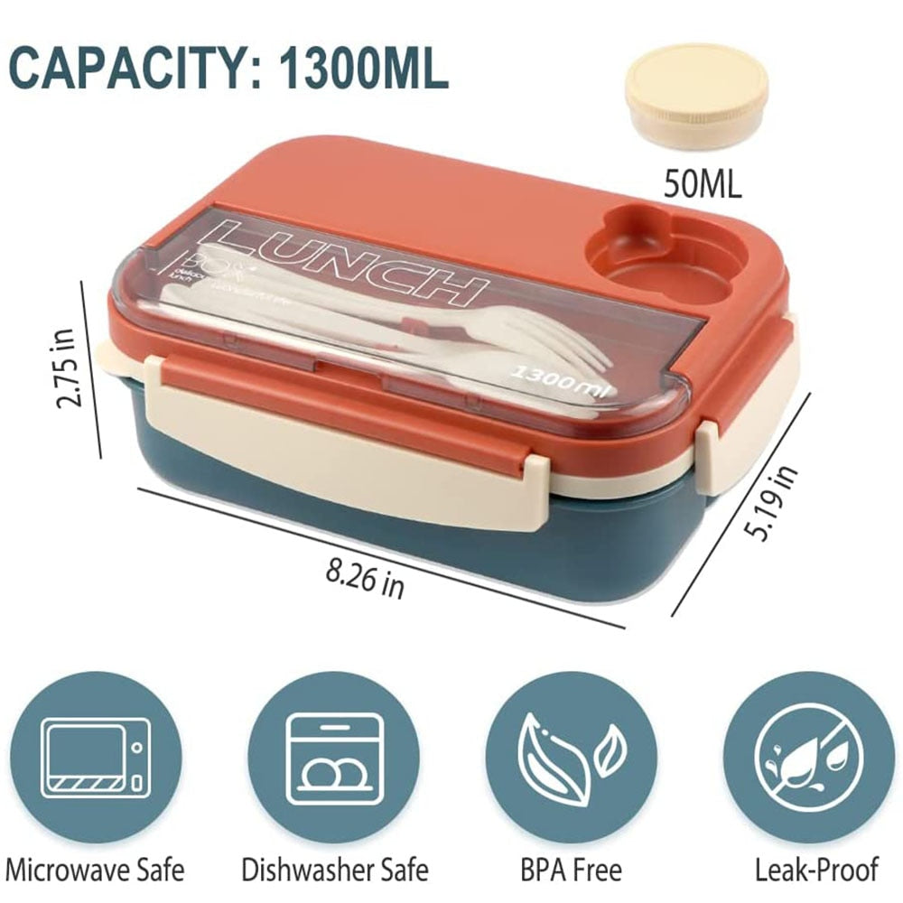 Leakproof 4 Compartments Bento Box for Adults childrensterritory