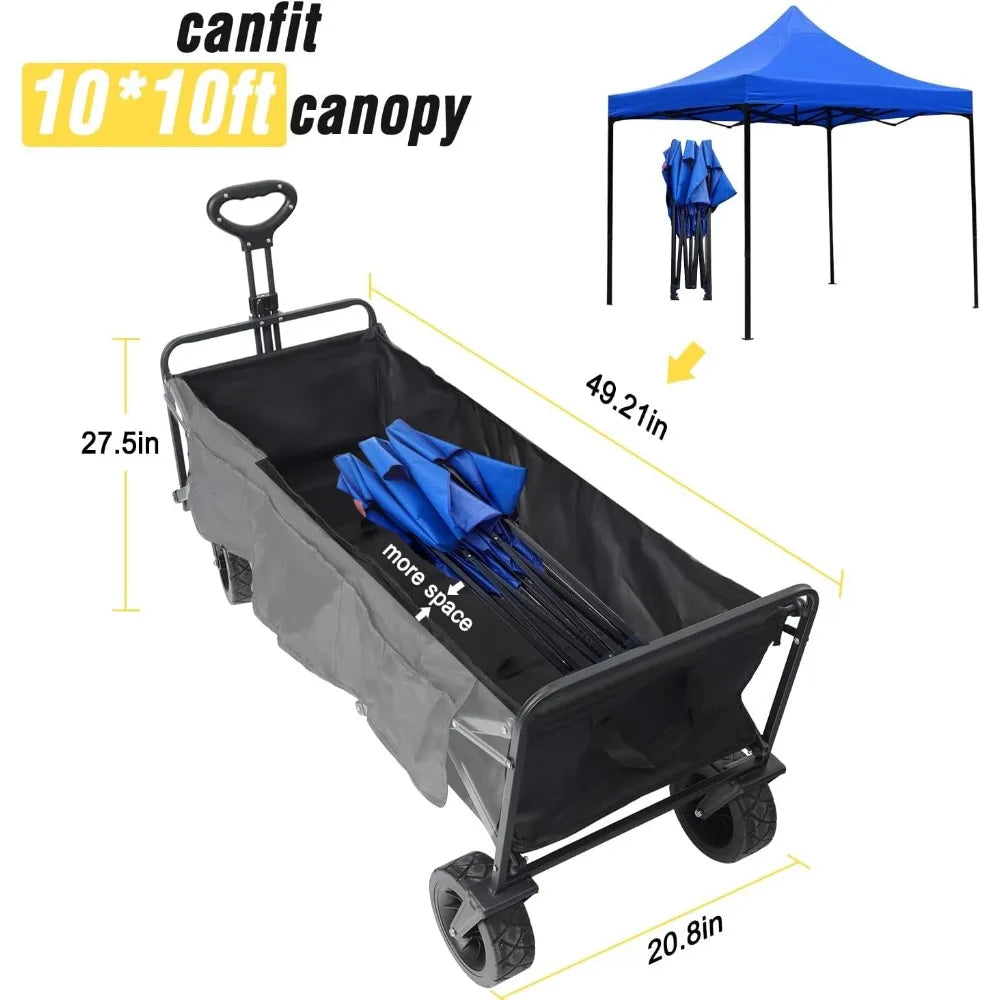A Robust, Foldable Utility Garden Cart with Large All-terrain Wheels childrensterritory