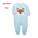Newborn Baby Zipper Up Overalls Fleece Romper for Winter childrensterritory
