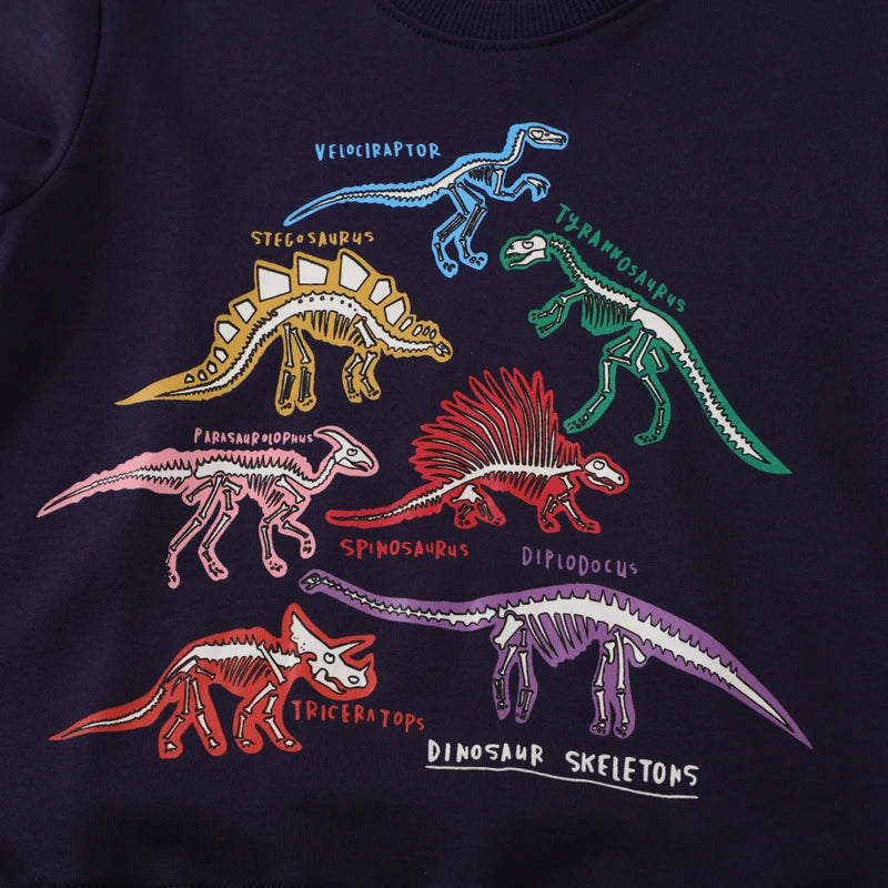 Little Boys Luminous Dinosaur Design Cotton T-shirts