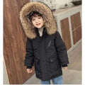 Kids Zipper Hooded Warm Jackets With Fur Design childrensterritory