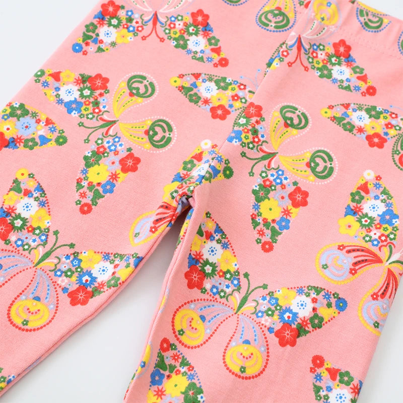 Girls Butterfly Print Cotton Casual leggings childrensterritory