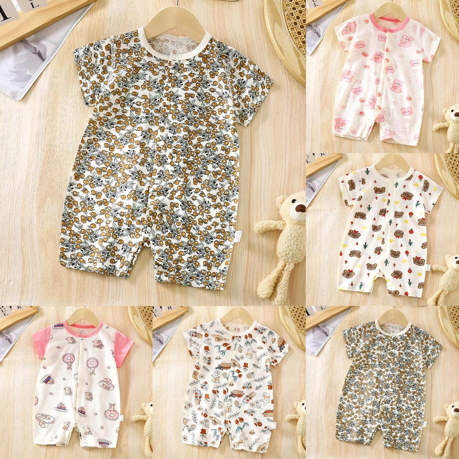 Baby Boys Breathable Stylish Cartoon Romper Sets