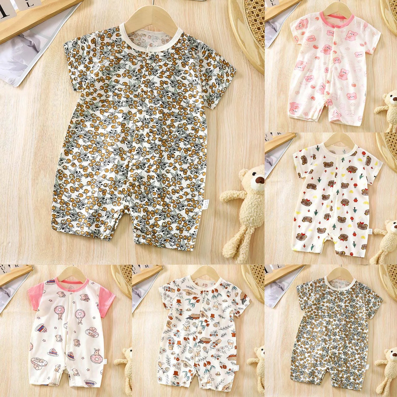 Baby Boys Breathable Stylish Cartoon Romper Sets