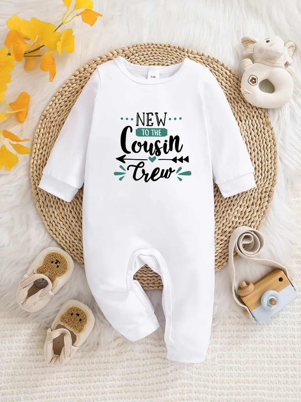 Newborn Long-Sleeved Letter Print Onesie