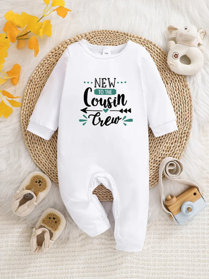 Newborn Long-Sleeved Letter Print Onesie
