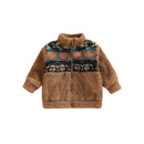 Baby Girls Boys Bohemian Print Stand Collar Jackets
