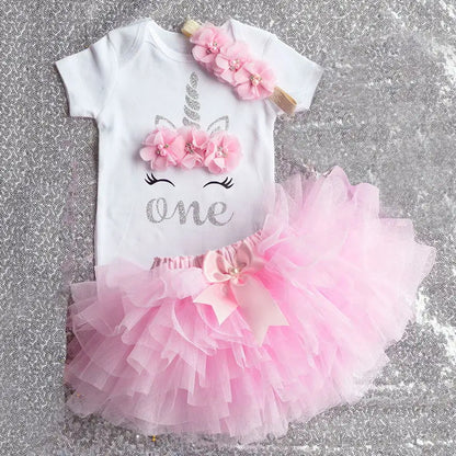 Unicorn Design Tutu 1st Birthday Party Baby Girls Dress childrensterritory