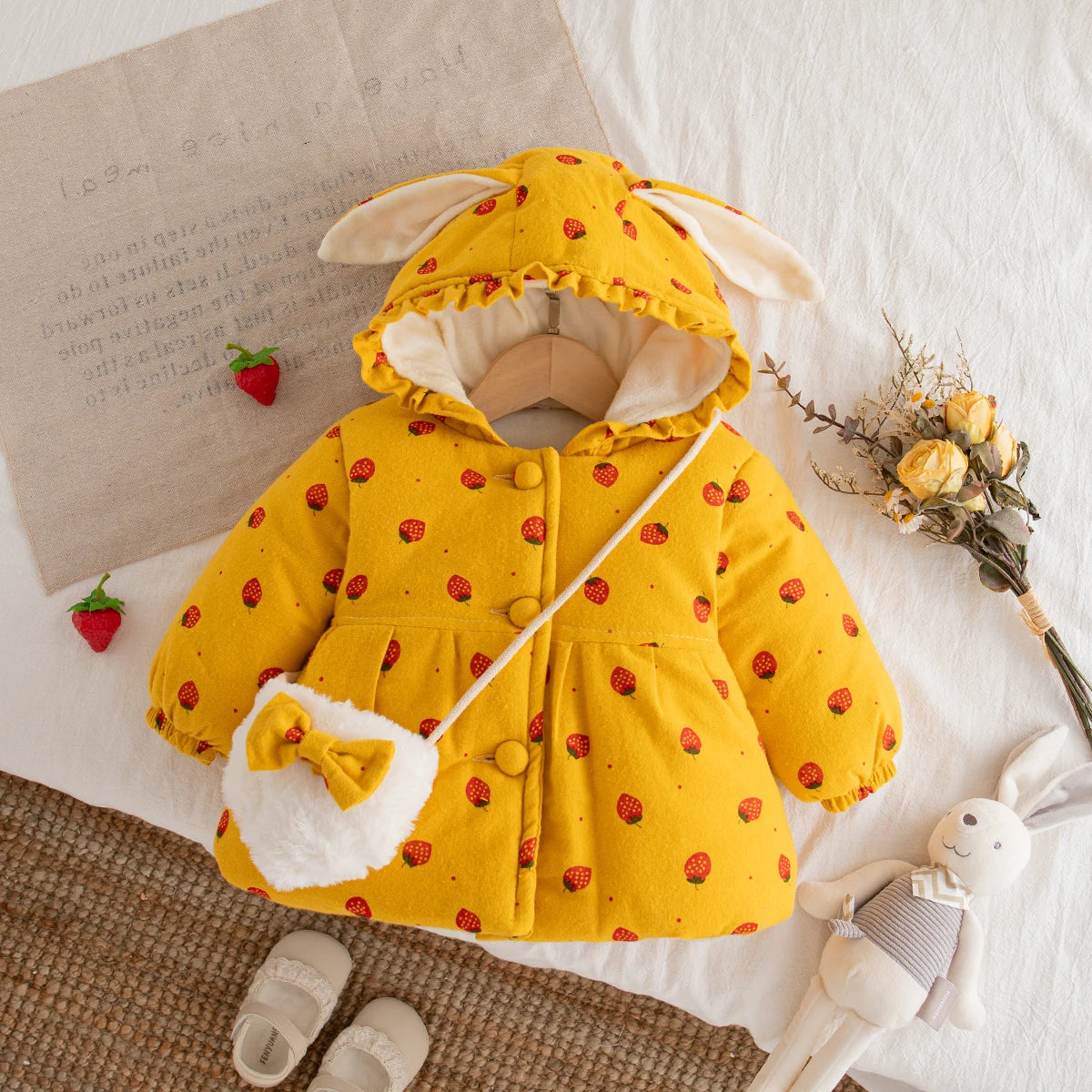 Girls Cartoon Design Winter Warm Jackets