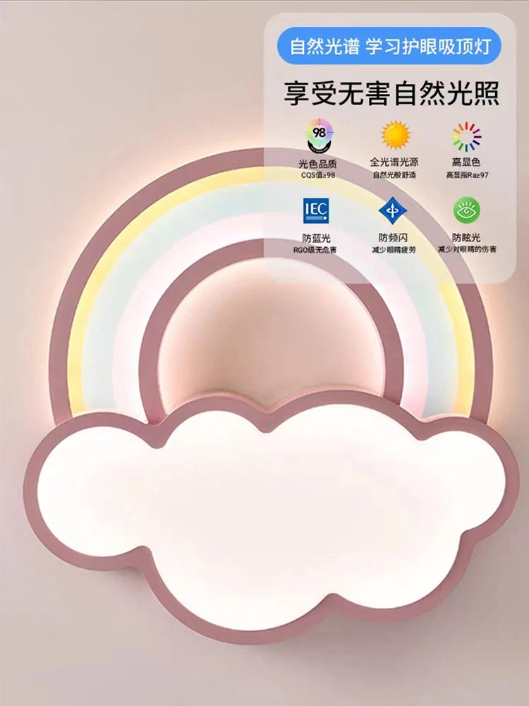 Rainbow Clouds Design Ceiling Lamp for Bedroom childrensterritory