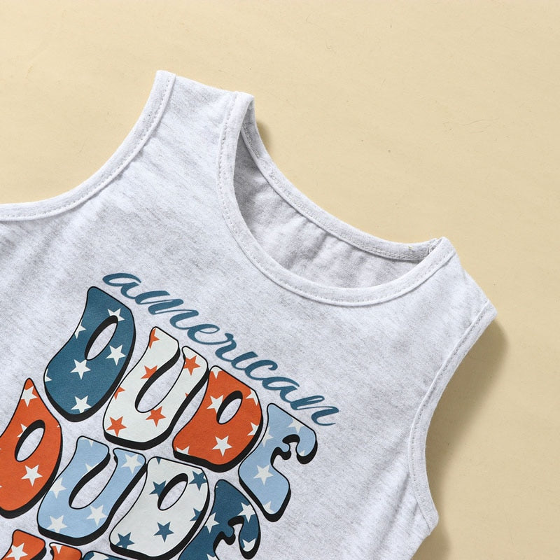 Letter Print Baby Boy Independence Day Clothing Set childrensterritory