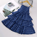 Toddler Girls Hearts Printing Ruffle Summer Dress