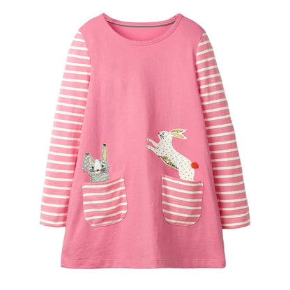 Long-Sleeved Printed Summer Dresses For Girls childrensterritory