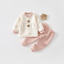 Baby Kids Long Sleeves Flower Design Winter Outfit Sets childrensterritory