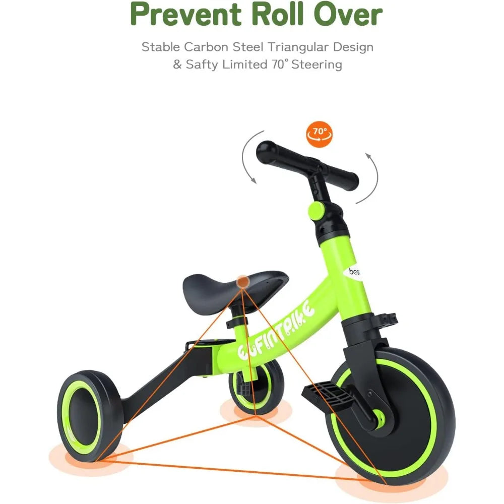 Five-in-One Adjustable Toddler Balance Learning Tricycle childrensterritory
