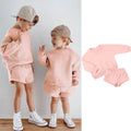 Kids Boys Girls Loose Sweatshirt with Elastic Joggers Shorts Set childrensterritory
