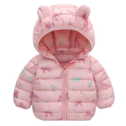 1-5Yrs Kids Boys Girls Dinosaur Print Hooded Jackets childrensterritory