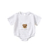 Baby Boys/Girls Bear Embroidery Waffle Bodysuit childrensterritory