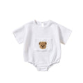 Baby Boys/Girls Bear Embroidery Waffle Bodysuit childrensterritory