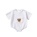 Baby Boys/Girls Bear Embroidery Waffle Bodysuit childrensterritory