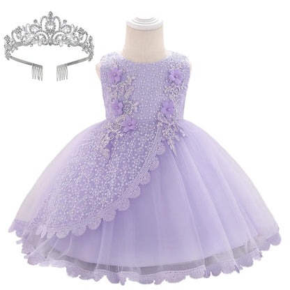 Baby Girl Lace Embroidered Formal Occasion Gowns childrensterritory