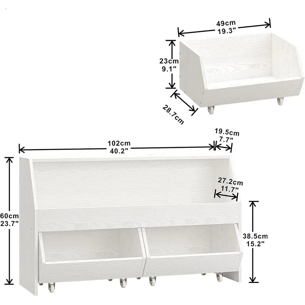 Large Toy Storage Cabinet with Two Moveable Drawers