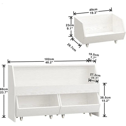 Large Toy Storage Cabinet with Two Moveable Drawers