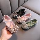Luxury Rhinestone Design Girls' Flat Princess Leather Shoes childrensterritory