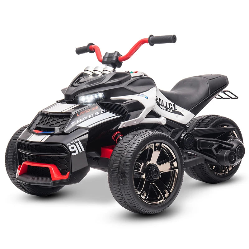 Kids 12V Ride On Three-Wheel Electric Car with Lights, Music childrensterritory