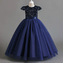 Teenage Girls Elegant Long Tulle Sequined Princess Party Dresses childrensterritory