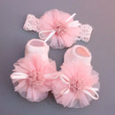 Lace Bows Design 2 Pcs/Set Crown Baby Headband Socks Set childrensterritory