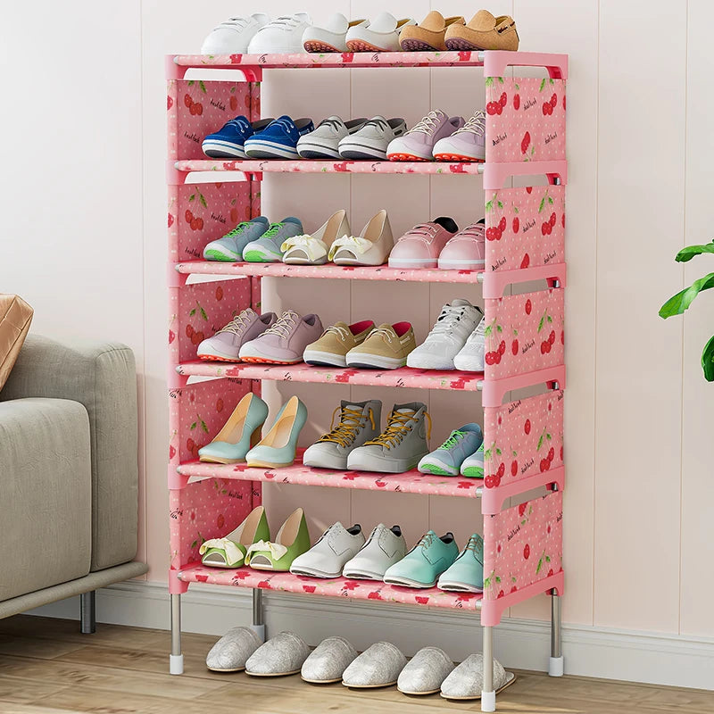 4/6/8-layer Shoe Organizer Stackable Canvas Rack for Home childrensterritory