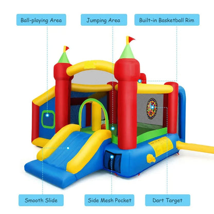 Kids Inflatable Slide Jumping Castle with 550W Blower childrensterritory